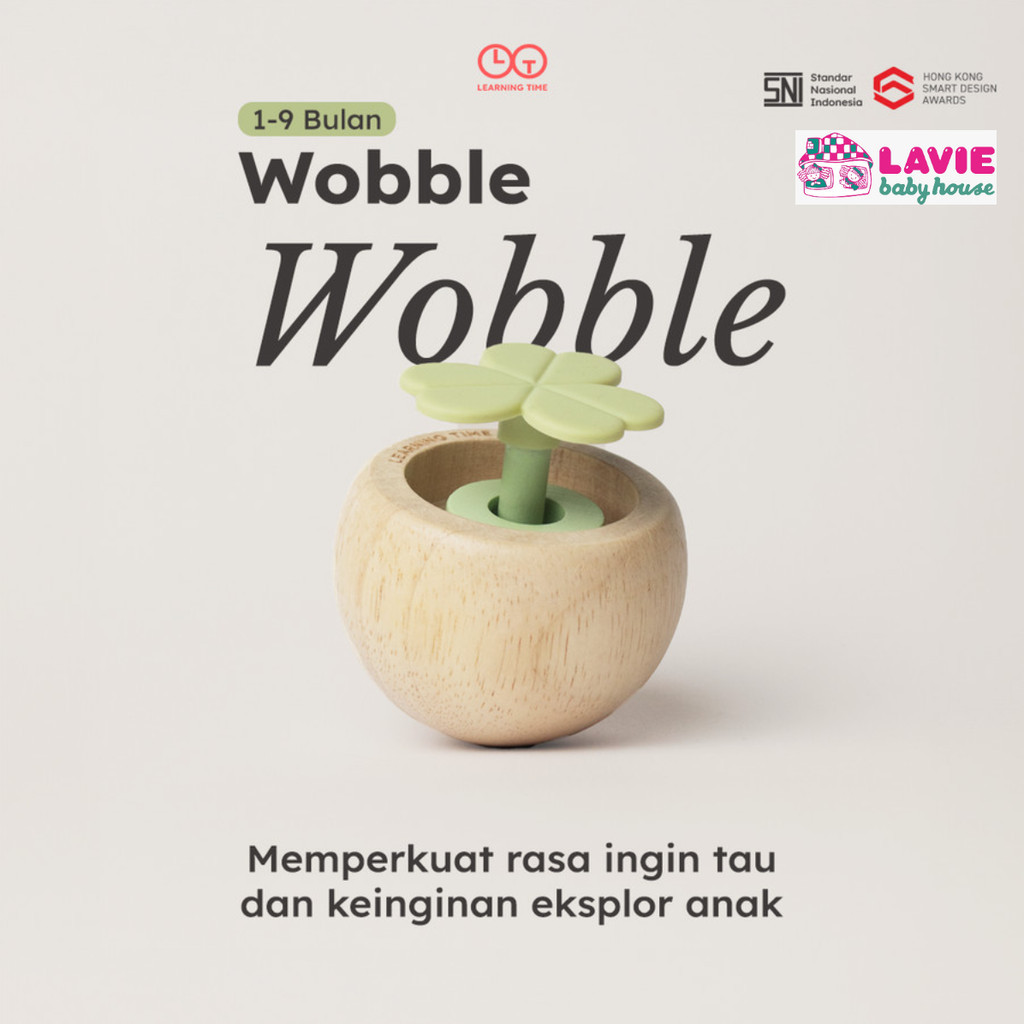 Learning Time Wobble Wobble For Tummy Time - Mainan Kayu Bayi 1-9 Bulan