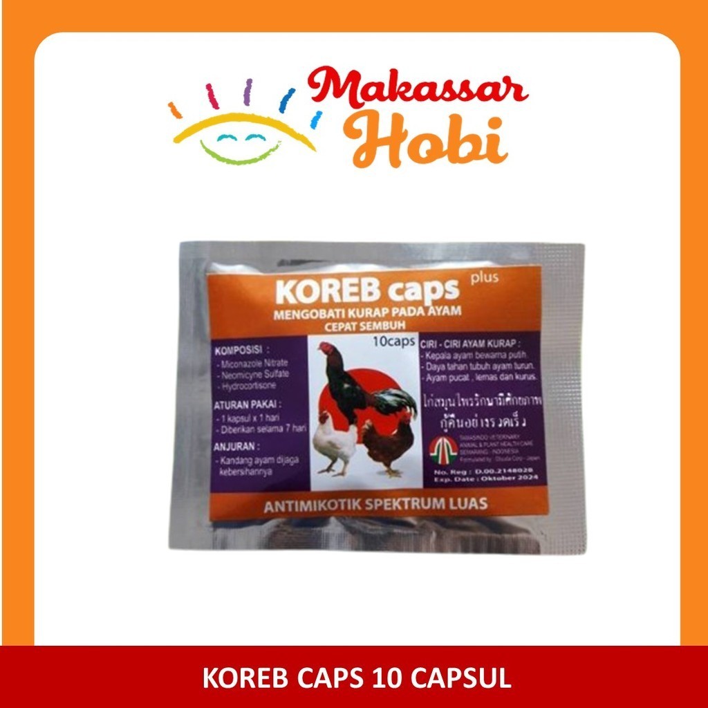 Obat Ayam Sakit Kurap Koreb Caps Plus 10 Kapsul Obat Ayam Pucat Lemas