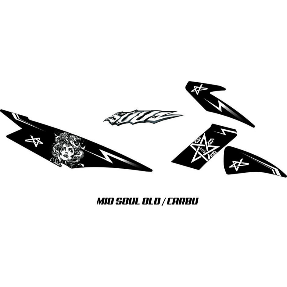 STIKER LIS MEDUSA MOTOR YAMAHA MIO SOUL OLD / MIO SOUL CARBU/STIKER MIO SOUL VARIASI OLD STRIPING ST