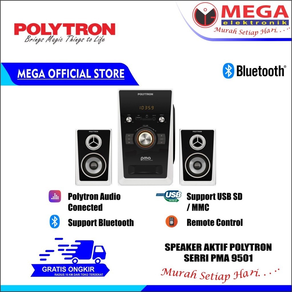 SPEAKER AKTIF POLYTRON PMA-9501 100% ORIGINAL BERGARANSI RESMI