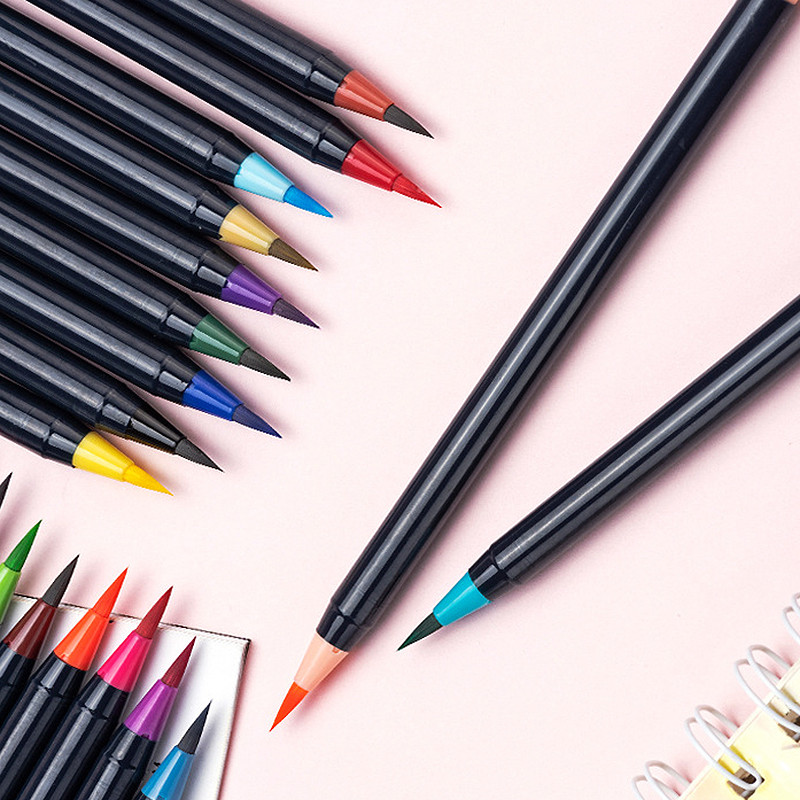 

20 Colors Watercolor Brush Pens Markers Flexible Nylon Tips Art Supplies Drawing for Illustrations Calligraphy Painting