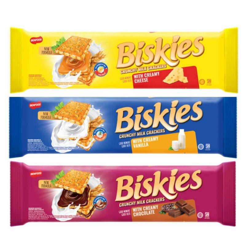 

Biskies Sandwich Crackers rasa Cheese Coklat Vanilla
