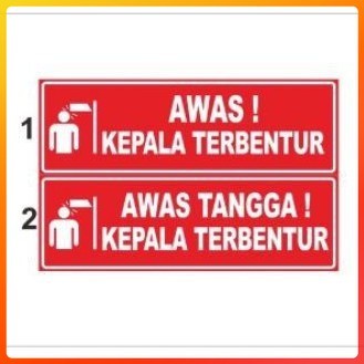 Sticker Peringatan Awas Kepala Terbentur- Stiker Awas Tangga Waterproof - Colorfulolshop 12