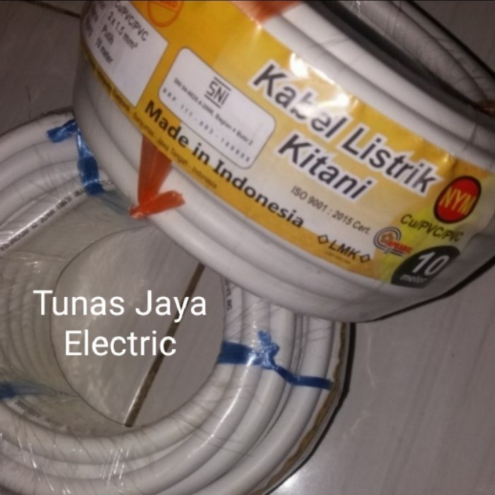 Kabel Listrik NYM 2x1,5mm @10M Tembaga Murni KITANI (SNI LMK)