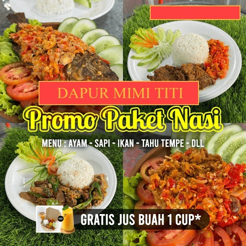 

Paket Nasi (Ayam, Sapi, Ikan, dll) Ayam Goreng / Geprek / Rendang / Pecel Lele / Nila / Gepuk / Oseng Sapi Promo Warung Nasi Asih Sadulur Bandung