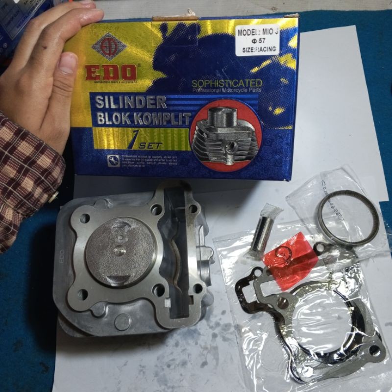 CYLINDER BLOCK SILINDER BLOK MIO J BORE UP ISI PISTON 57MM EDO bgsl3