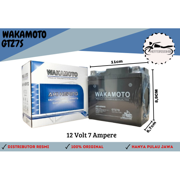 Aki Kering Accu Motor Aki Murah Genio Vario Satria FU GTZ7S Wakamoto