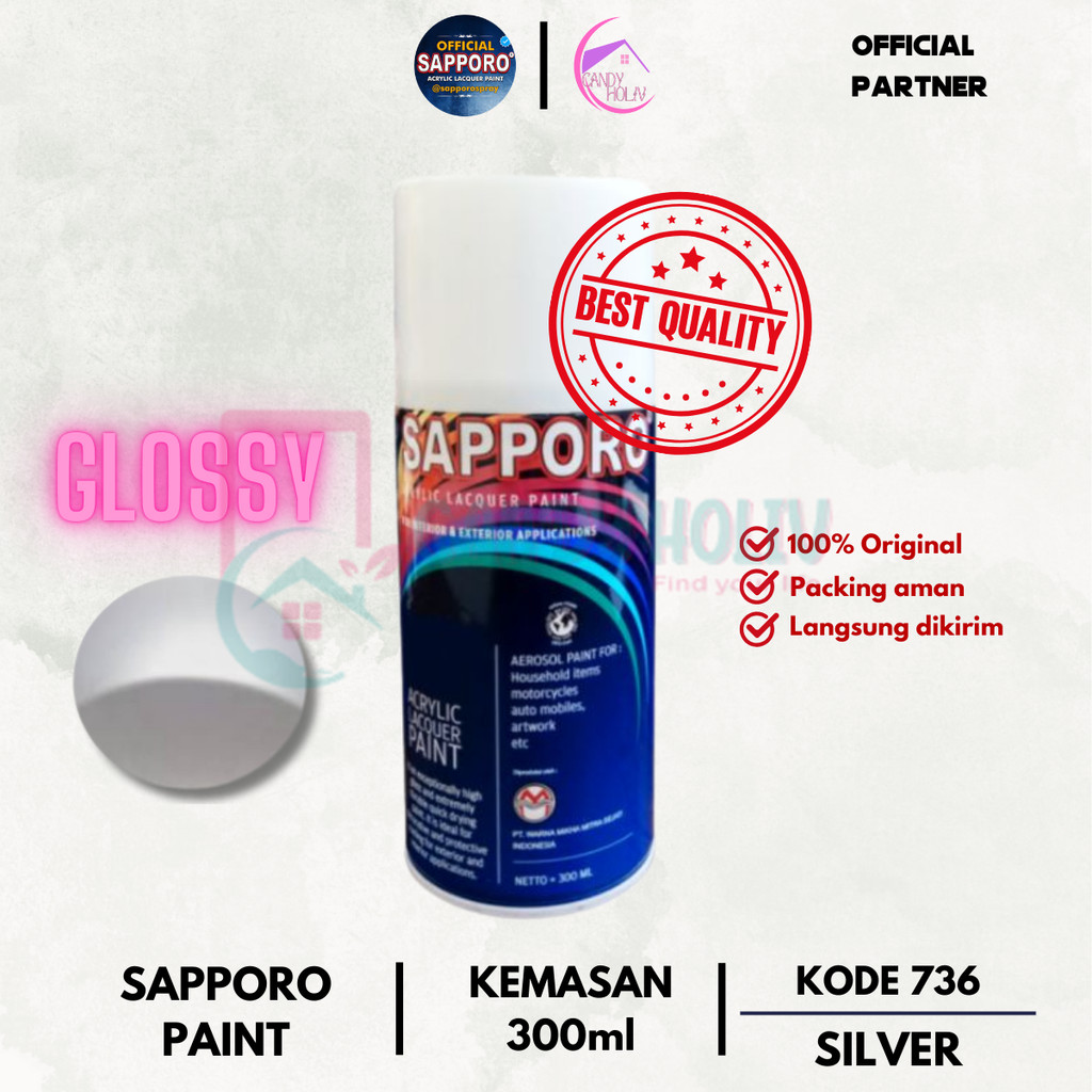 

736 SILVER SAPPORO STANDAR 300ml Cat Semprot Pylok Pilok Pylox