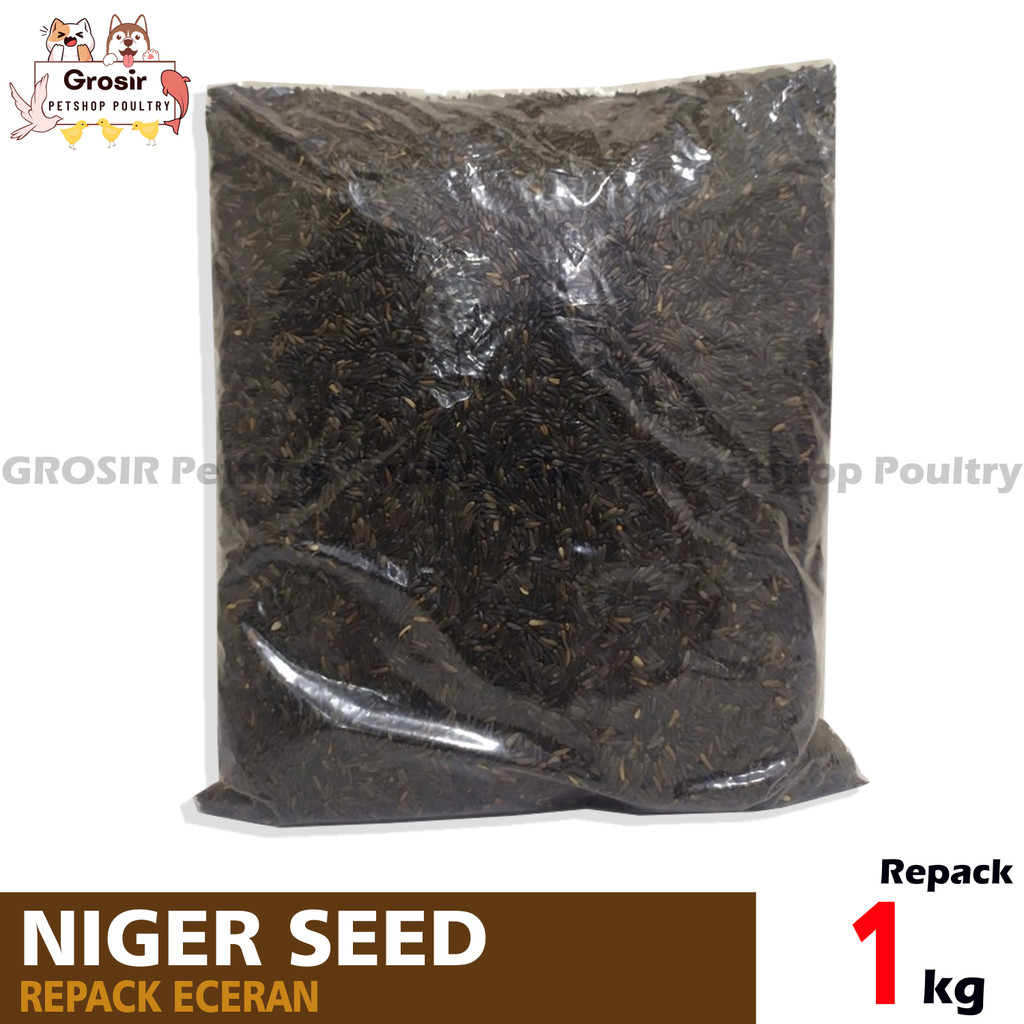 NIGER SEED 1 KG BIJI BIJIAN PAKAN BURUNG KENARI FINCH LOVEBIRD BLACKTHROAT DLL