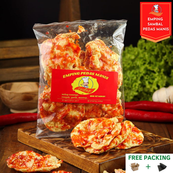 

Emping Pedas Manis Balado Sedap Keripik Emping Balado /Keripik Balado - Normal Size, Kemasan Label