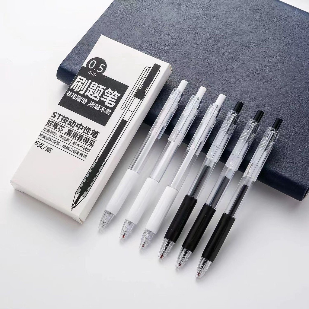 

1 SET ISI 6PCS PULPEN GEL MEKANIK POLOS / BALLPOINT MEKANIK ATK