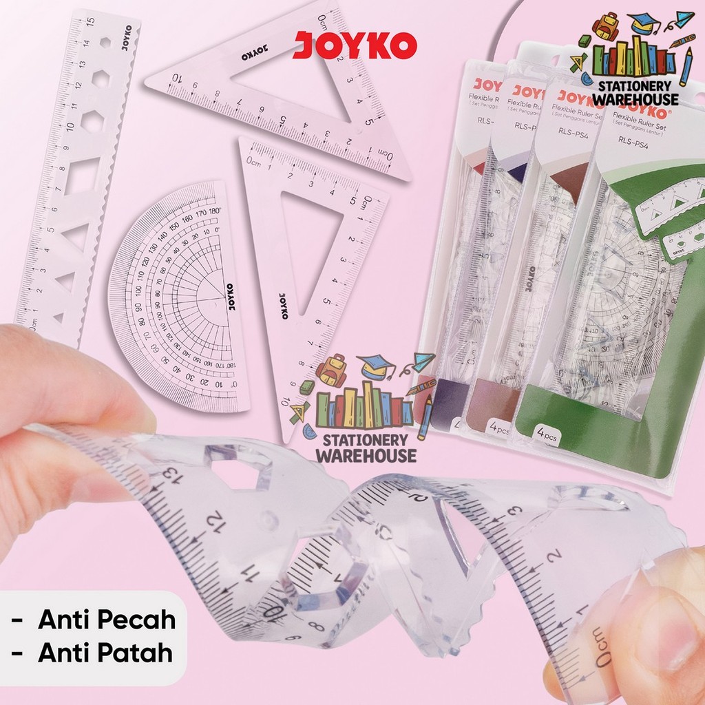 

Ruler Penggaris Joyko RLS-PS4 1 Set 4 Pcs