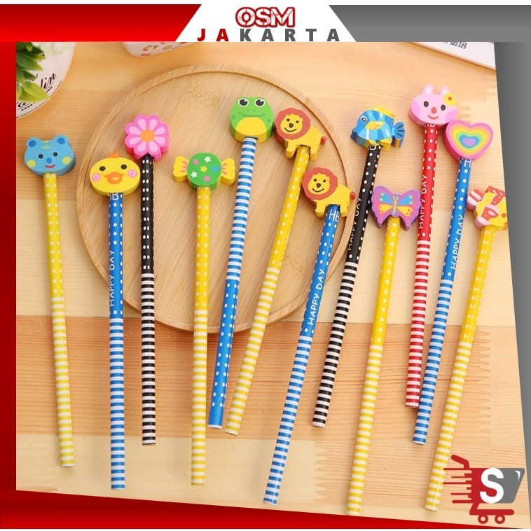 

OSM JKT S5691 Pensil Penghapus / Pensil Karakter + Penghapus Pensil Lucu / Pensi Ada Penghapus Karakter Unik Lucu / Pensil Fancy Souvernir