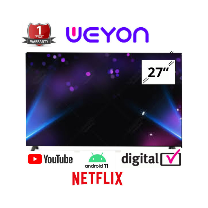 PACK KAYU Smart Android TV 27 inch Led TV Weyon TV NETFL1X YOUTUBE - 21 Analog TV