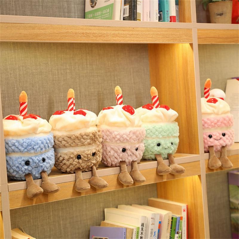 

Adorable Soft Birthday Cake With Candles Fruit Strawberry Cupcake Shape Plushie Baby Cuddly Toys Cute Muffines Dolls Kids