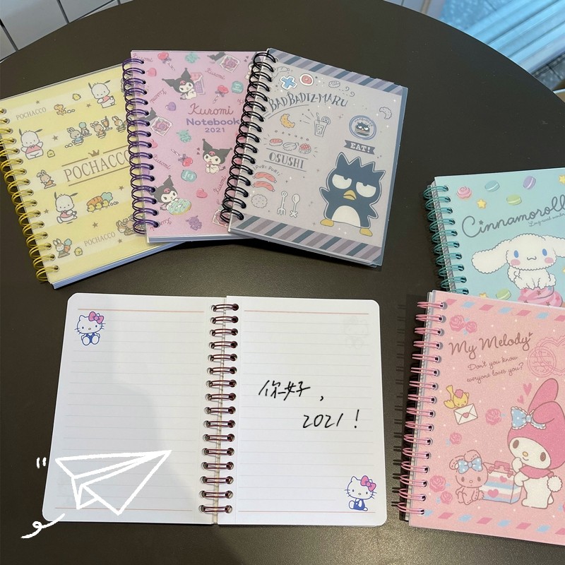 

Kawaii Sanrio A6 Notebooks Kuromi Cinnamonroll My Melody Anime Notepads Cute Cartoon Weekly Planner Writing Paper Girls Gifts