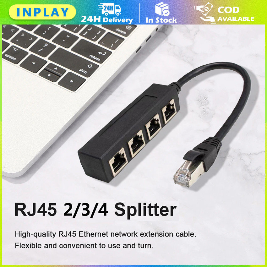 SANJI RJ45 Ethernet Splitter Hub - Kabel Internet Cabang 1 ke 2 / 1 ke 3 / 1 ke 4, Penyambung Jaring