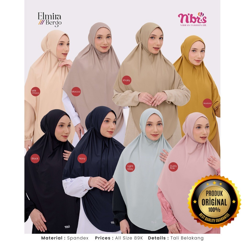 Nibras Collection - Kerudung Model Langsung Pakai Elmira Bergo by Nibras