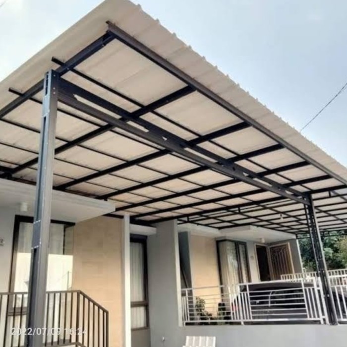 kanopi bajaringan atap alderon terpasang