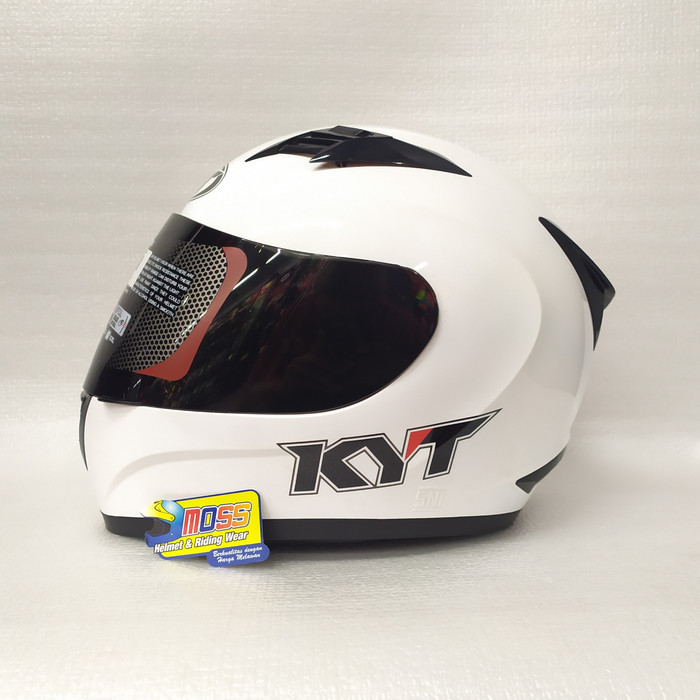 Helm KYT R10 Polos Solid White Putih | Full Face | Original Product