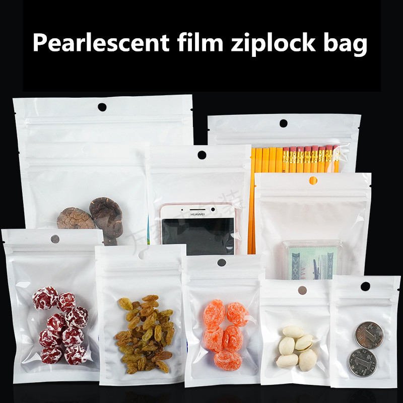 

50Pcs Self Sealing Zipper Bag Resealable Packaging Bag Pouches Parts Jewelry Data Cable Storage Bag Pearlescent Film Ziplock Bag
