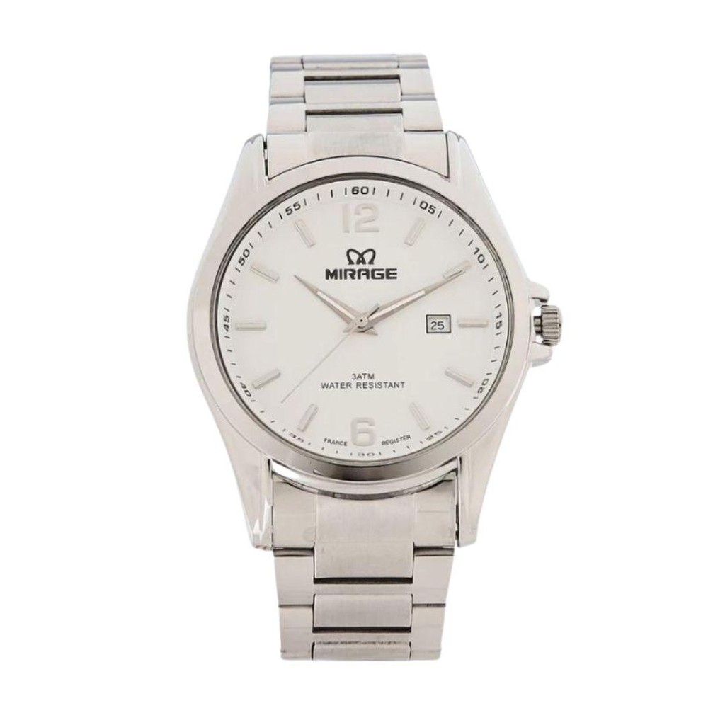 Jam Tangan Mirage Analog Pria 8710 BRP Putih TGL M-2 Original Garansi Resmi