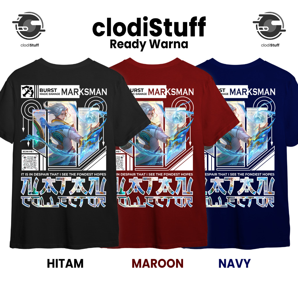 Kaos NATAN COLLECTOR SKIN Mobile Legends MLBB Lengan Pendek Hitam Combed 30s Distro Premium