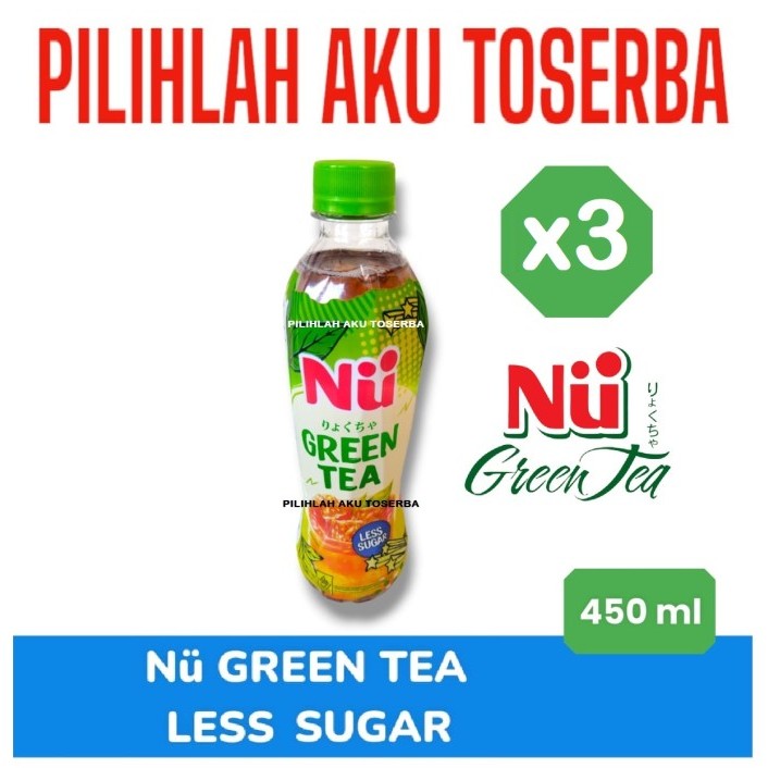 

NU Green Tea LESS SUGAR 450 ml - ( HARGA 3 botol )