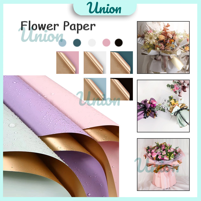 

[20 Lembar] 2 Side Gold Flower Wrap / Kertas Flower Wrapping