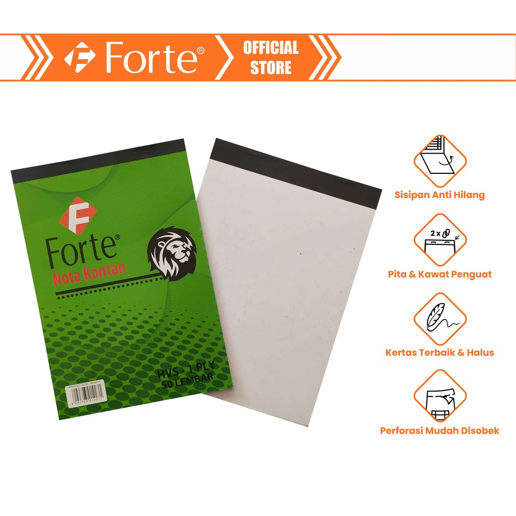 

[Forte] [10pcs] NCR Nota Kontan A5 1ply B1 - Hijau