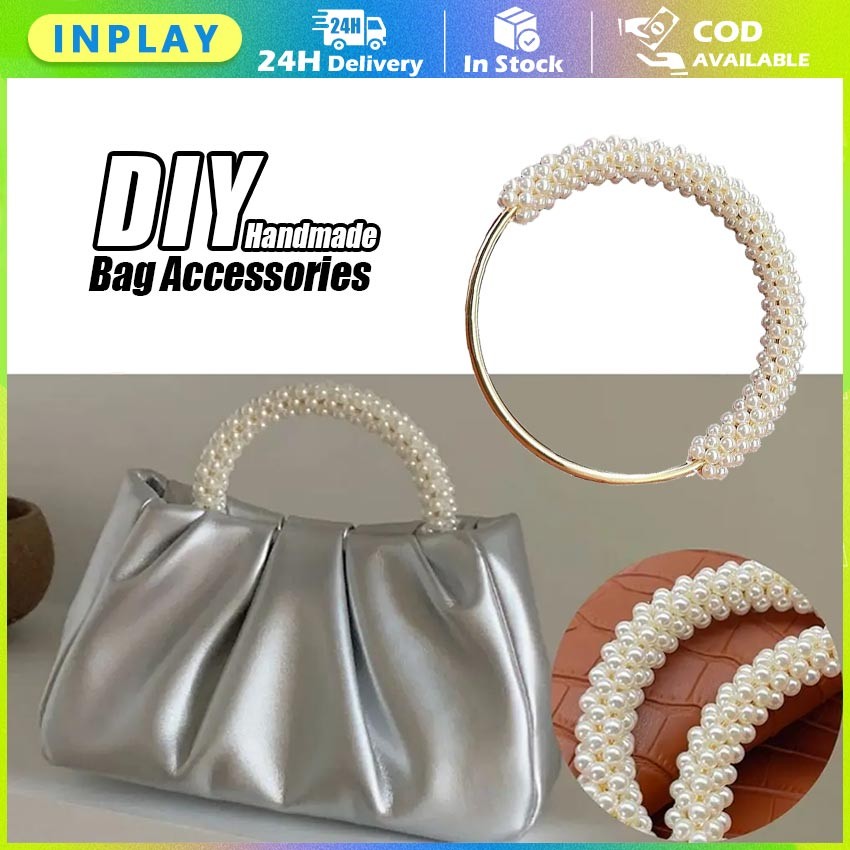 Handle Pegangan Tas Mutiara Alloy / Handle Tas Mutiara / DIY Tas Rajut Handle