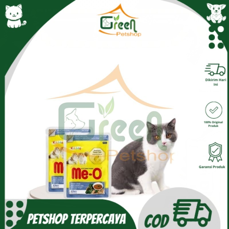 Makanan Kucing Meo Pouch 80gr Kitten Otak-Otak With White Fish