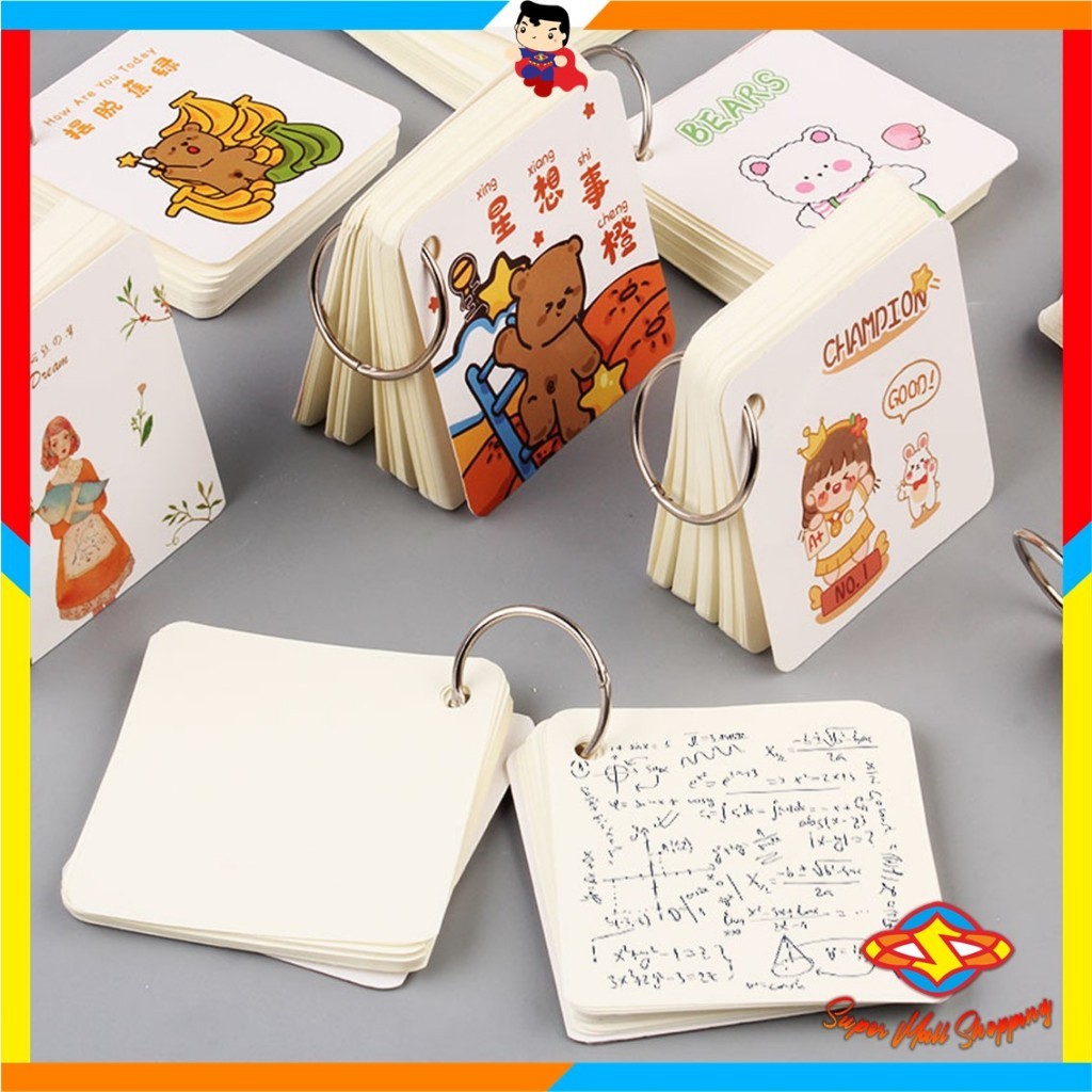 

SMS Notebook Ring Mini Isi 80 Lembar Buku Note Gantung Karakter Lucu Sticky Note Lucu Notepad Dengan Gantungan DIY Book 80Lembar Buku Catatan Memo Karakter