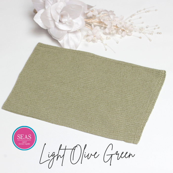 Ciput bandana rajut JUMBO / inner hijab / dalaman kerudung - Light Olive