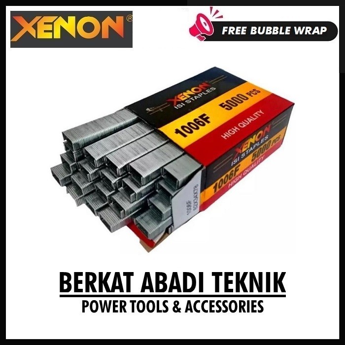 

XENON 1006F Isi Staples 6 mm Mesin Paku Tembak U Mata Air Nailer Nail Gun 6mm Angin Stapler 1006 F