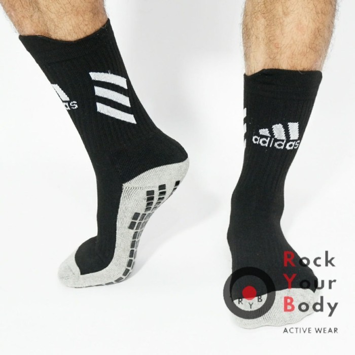 [New Collection] Kaos Kaki Futsal Anti Slip Pendek ADIDAS AIREZZ GRIP Ori bola soccer - Black