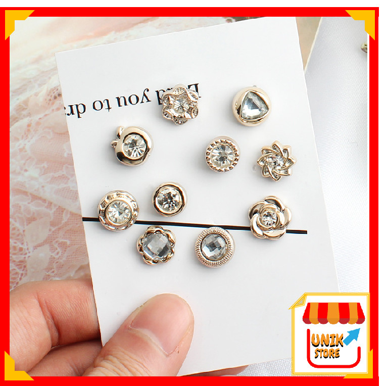 UNIK - 1210 Pin Bros Fashion / Pin Aksesoris Hijab / Bros Pin 10Pcs / Pin Tusuk Mini / Pin Baju