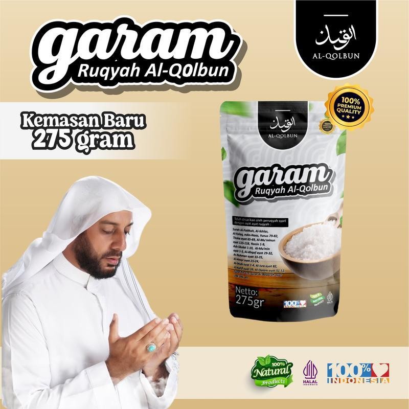 

Al-Qolbun Garam Ruqyah Asli 275 Gram, Bonus Sabun Bidara | Membuang Aura Negatif Memperlancar Rezeki