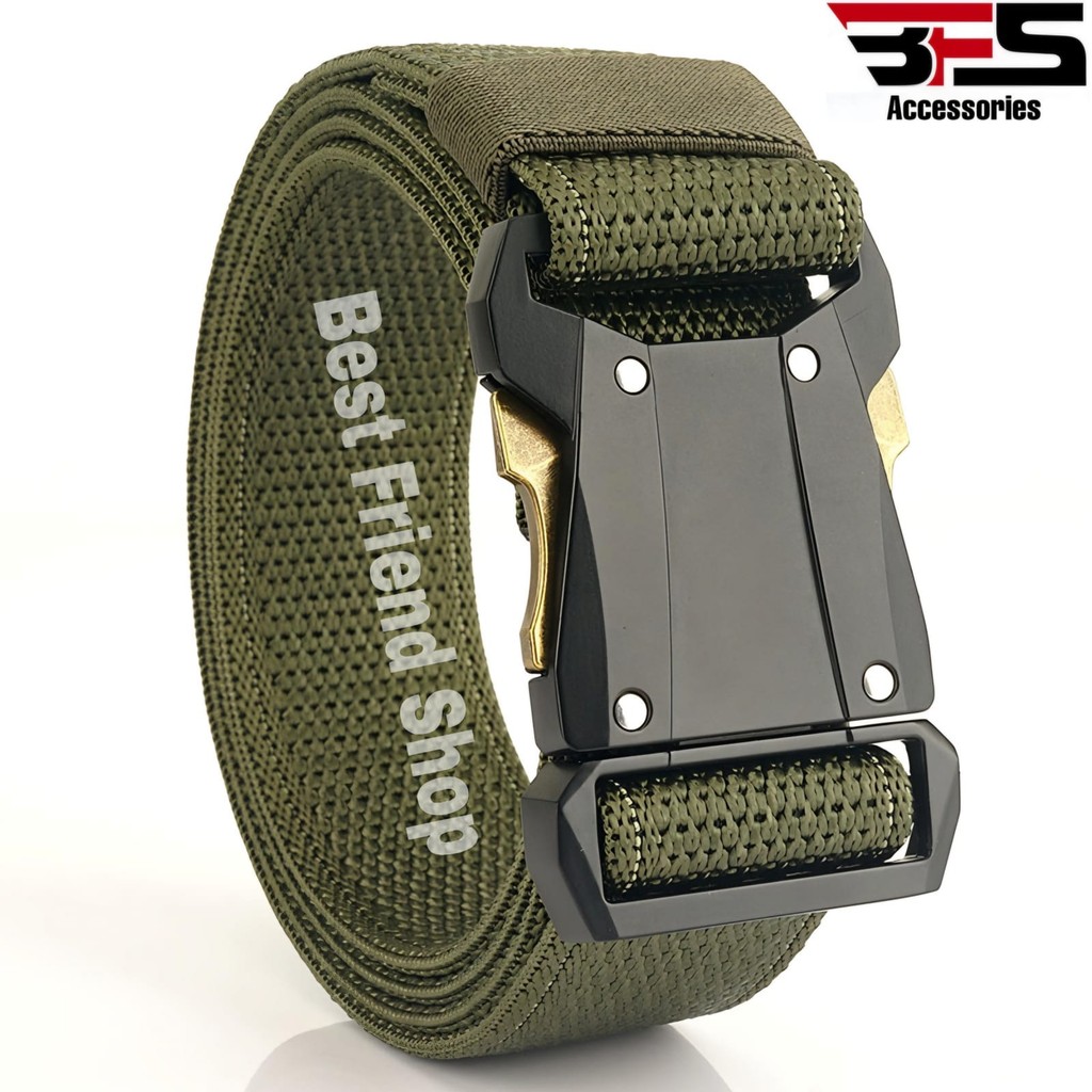B.F.S Ikat Pinggang Pria Elastikitas Weaving Masukkan Gesper Taktis Nylon Sabuk Pria Eiger Belt Akse