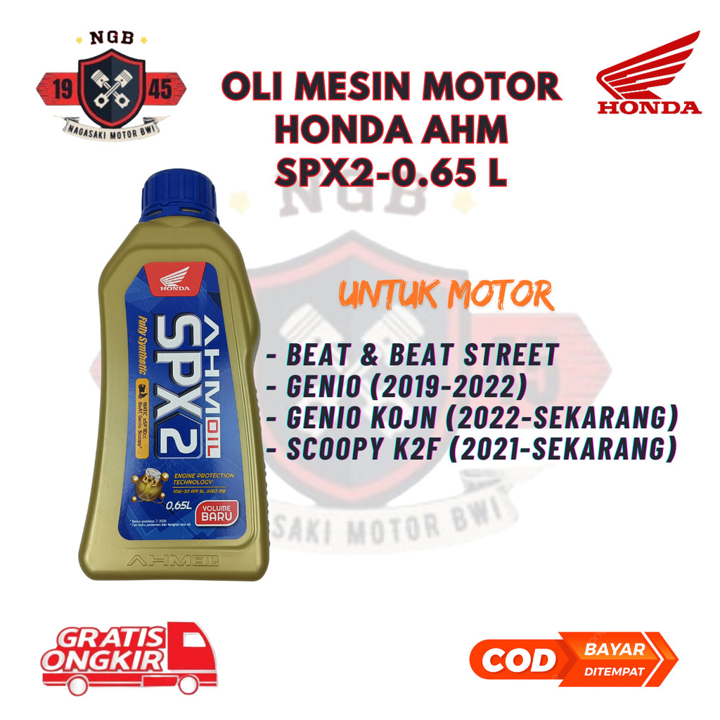 Oli SPX2 Matic BeAT Street Genio & Scoopy ORI AHM - Oli Mesin Motor BeAT 650 ML Original Honda SPX2