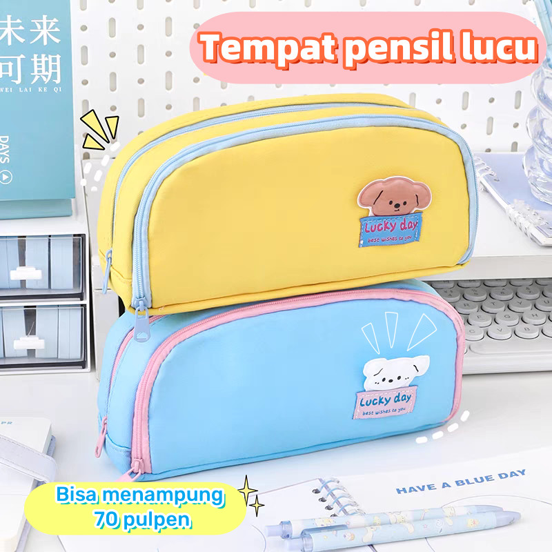 

[COD]Pencil Case Kartun Beruang Motif Tempat Pensil Kapasitas Besar Pouch untuk Anak Sekolah