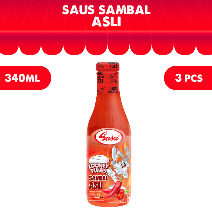 

[BEST]Promo SASA Saus Sambal Asli 340 ML - 3pcs