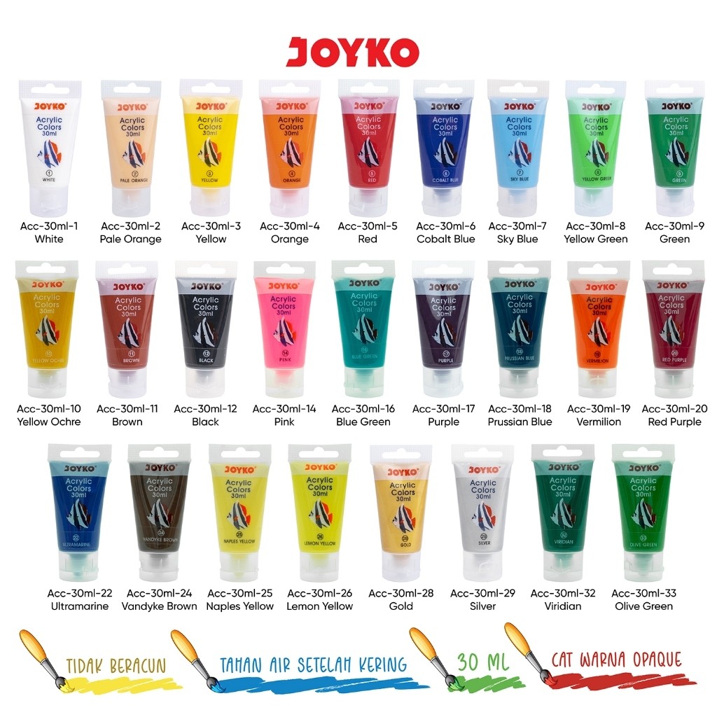 

Acrylic Color Cat Akrilik Joyko Acc-30 Ml