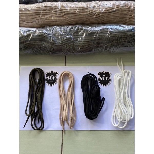 TALI SEPATU PDL TNI POLRI SECURITY HITAM UK PANJANG 200cm dan 150cm dan PUTIH 200CM PUTIH 150cm - TA
