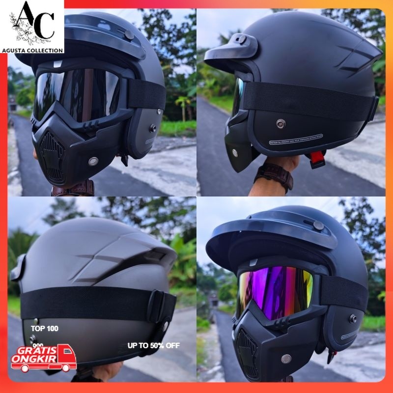 Helm Murah / HELM BOGO KAIROS GOGLE MASK+TOPI PAKET GANTENG