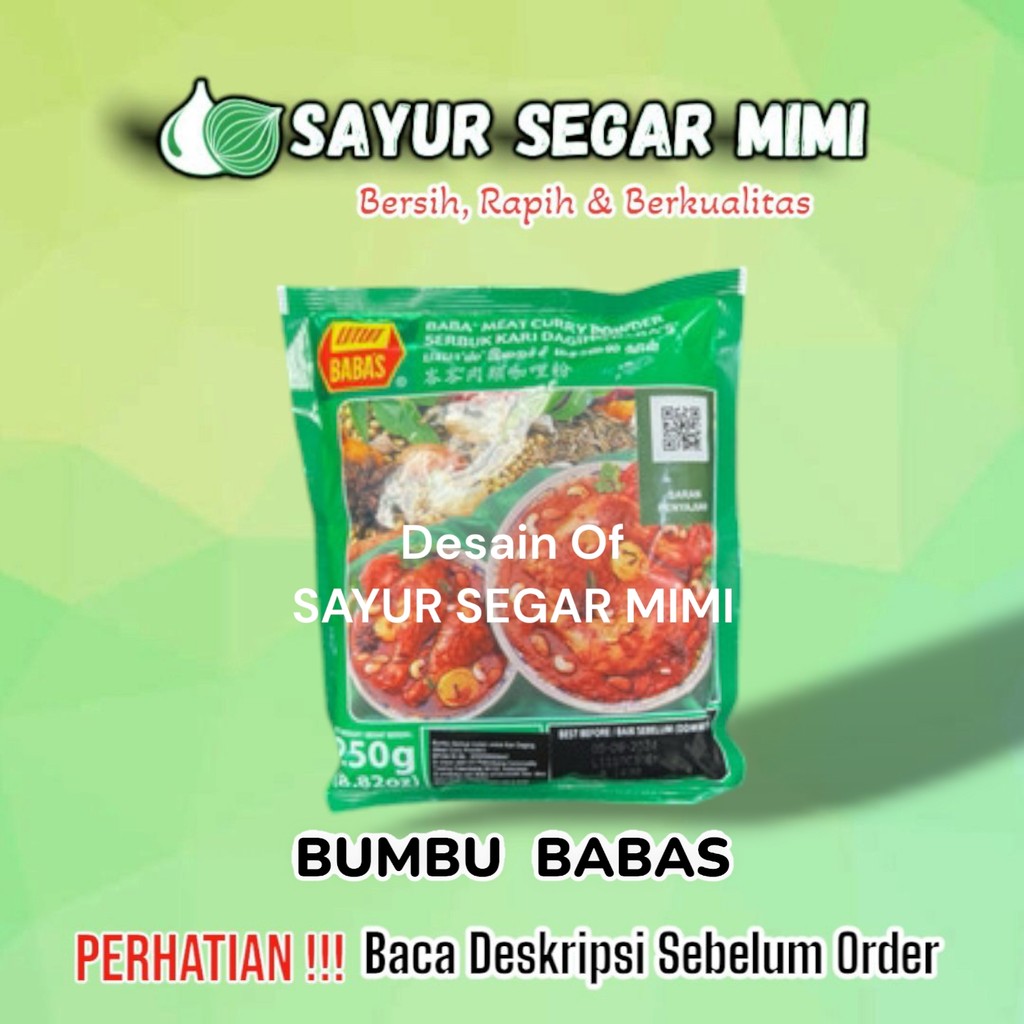 

Baba Meat Curry Powder / Bumbu Kari Babas 250gr - Sayur Segar Mimi