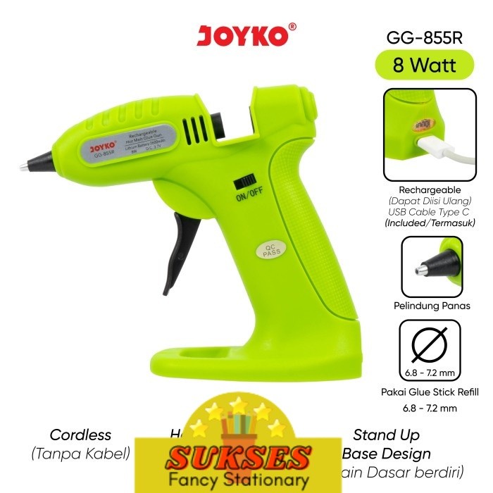 

Rechargeable Hot Melt Glue Gun Lem Tembak Tanpa Kabel Joyko GG-855R