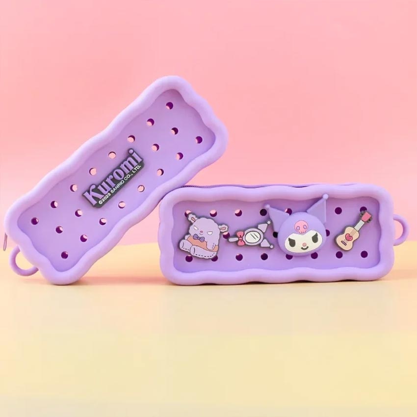 

Kotak Tempat Pensil Silikon Karakter Sanrio Kuromi Melody Cinnamoroll Pikachu DIY Pencil Case Sekolah Anak Perempuan Lucu