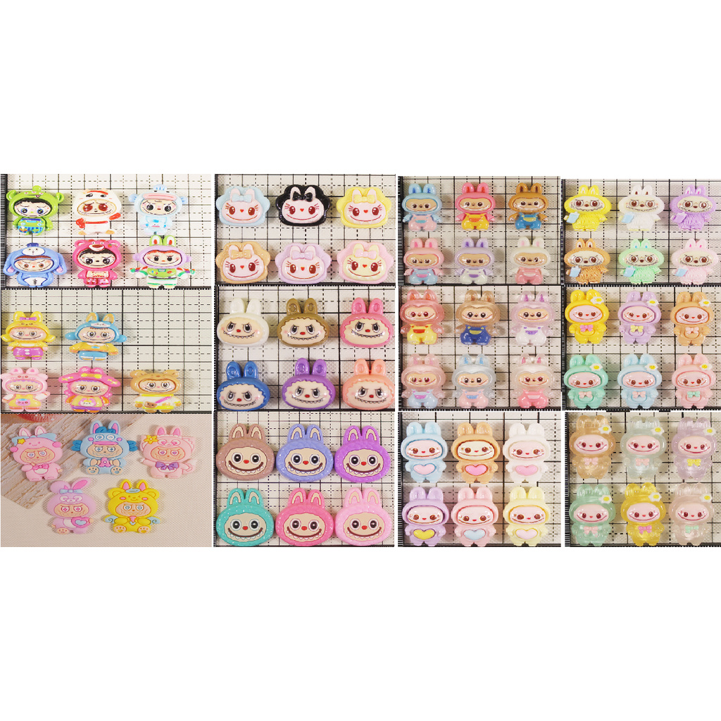 

HFM Resin Labubu Sticker 3D Karet timbul resin kreatif DIY