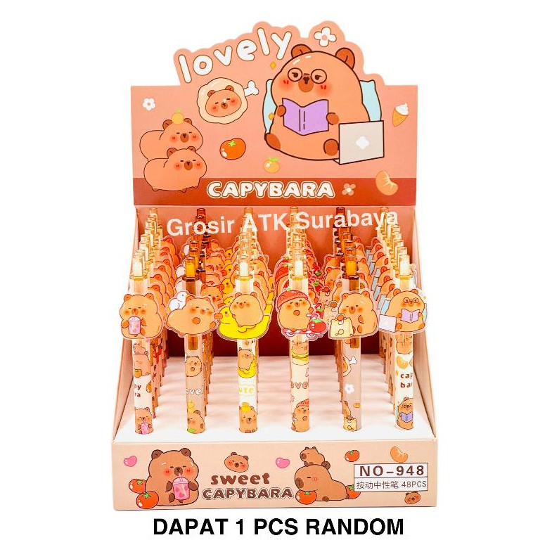 

( DAPAT 1 BOLPEN ) BOLPEN CAPYBARA NO-948 / Pulpen Bolpoin Cetek Klik NO-948 Capybara